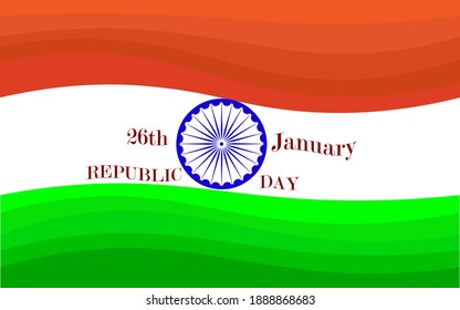 Vector illustration of 26th January Republic day 