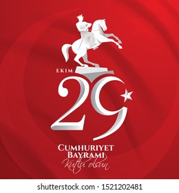 vector illustration 29 ekim Cumhuriyet Bayrami kutlu olsun, Republic Day Turkey. Translation: 29 october Republic Day Turkey and the National Day in Turkey happy holiday. graphic for design elements