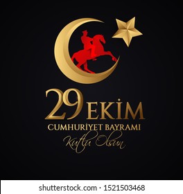 vector illustration 29 ekim Cumhuriyet Bayrami kutlu olsun, Republic Day Turkey. Translation: 29 october Republic Day Turkey and the National Day in Turkey happy holiday. graphic for design elements