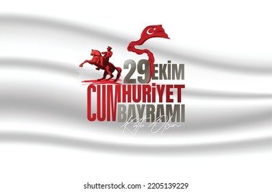 vector illustration 29 ekim Cumhuriyet Bayrami kutlu olsun, Republic Day Turkey. Translation: 29 october Republic Day Turkey and the National Day in Turkey happy holiday. graphic for design elements