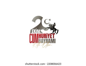 vector illustration 29 ekim Cumhuriyet Bayrami kutlu olsun, Republic Day Turkey. Translation: 29 october Republic Day Turkey and the National Day in Turkey happy holiday. graphic for design elements
