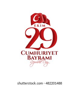 vector illustration 29 ekim Cumhuriyet Bayrami, Republic Day Turkey. Translation: 29 october Republic Day Turkey and the National Day in Turkey. celebration republic, graphic for design elements