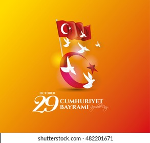 vector illustration 29 ekim Cumhuriyet Bayrami, Republic Day Turkey. Translation: 29 october Republic Day Turkey and the National Day in Turkey. celebration republic, graphic for design elements