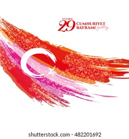vector illustration 29 ekim Cumhuriyet Bayrami, Republic Day Turkey. Translation: 29 october Republic Day Turkey and the National Day in Turkey. celebration republic, graphic for design elements