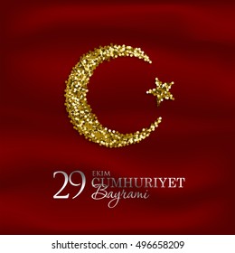vector illustration. 29 October Cumhuriyet Bayrami. day Republic Turkey. print