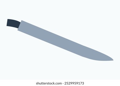 vector illustration of a 2D exhaust that looks like the shape of a machete or a large, long knife.