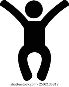 Vector illustration of 2D icon design of a person stretching his arms, with leg movements as if he is doing an easel