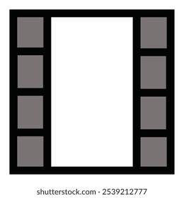 vector illustration 2D icon design for cinema or movie or frame or media or movie or multimedia