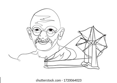 Сreative Vector Illustration For 2nd October Gandhi Jayanti With Nice And Beautiful Line Art Design.