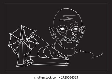 Сreative Vector Illustration For 2nd October Gandhi Jayanti With Nice And Beautiful Line Art Design.