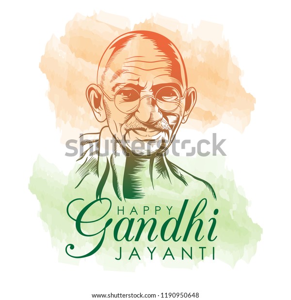 Vector Illustration 2nd October Mahatma Gandhi Stock Vector (Royalty ...