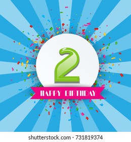 Vector illustration of 2th Anniversary Celebration Design