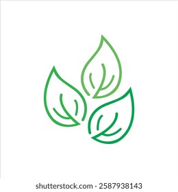 Vector illustration of 3 abstract shoot leaves