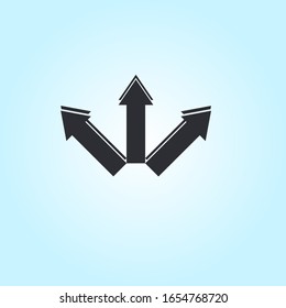 Vector illustration of 3 arrows on blue background.Vector illustration
