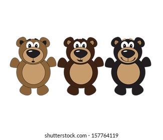 vector illustration of 3 bears