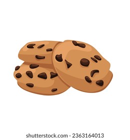 Vector illustration of 3 cookies isolated on white background