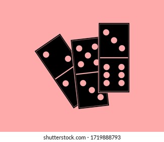 Vector illustration of 3 dominoes icons.