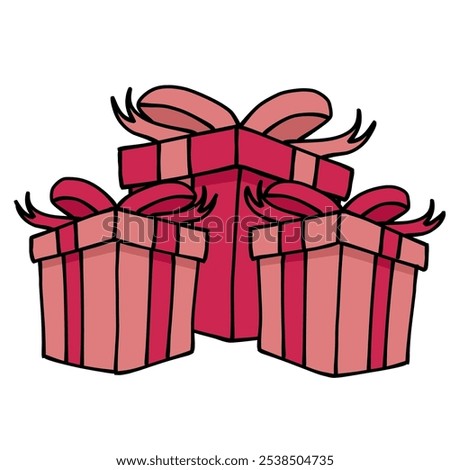 vector illustration of 3 gifts suitable for christmas or birthday template