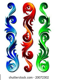 Vector illustration of 3 tribal tattoos