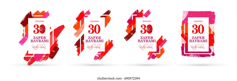 vector illustration. 30 agustos zafer bayrami Victory Day Turkey. Translation: August 30 celebration of victory and the National Day in Turkey. celebration republic, graphic for design elements