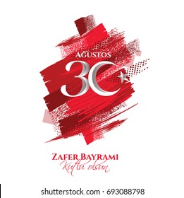 vector illustration. 30 agustos zafer bayrami Victory Day Turkey. Translation: August 30 celebration of victory and the National Day in Turkey. celebration republic, graphic for design elements