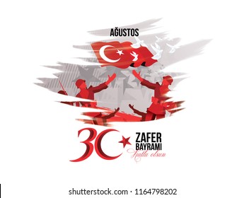 vector illustration 30 august zafer bayrami Victory Day Turkey. Translation: August 30 celebration of victory and the National Day in Turkey. celebration republic, graphic for design elements vector illustration 30 august zafer bayrami Victory Day Turkey. Translation: August 30 celebration of victory and the National Day in Turkey. celebration republic, graphic for design elements