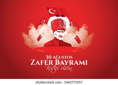 vector illustration 30 august zafer bayrami Victory Day Turkey. Translation: August 30 celebration of victory and the National Day in Turkey. celebration republic, graphic for design elements