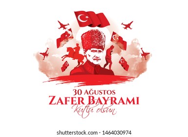 vector illustration 30 august zafer bayrami Victory Day Turkey. Translation: August 30 celebration of victory and the National Day in Turkey. celebration republic, graphic for design elements
