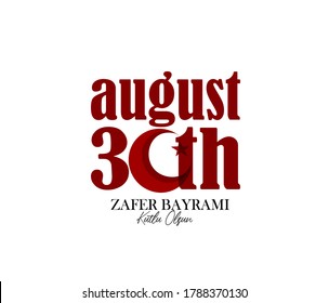 ilustración vectorial. 30 de agosto, zafer bayrami Victory Day Turquía. Traducción: Celebración de la victoria el 30 de agosto y el Día Nacional en Turquía. república de celebración, gráfico para elementos de diseño.