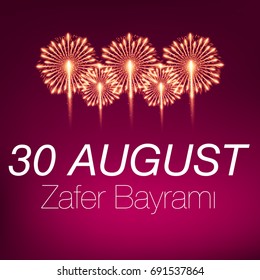 vector illustration 30 august zafer bayrami Victory Day Turkey, celebration republic, graphic for design elements