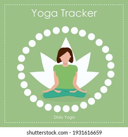 vector illustration of a 30-day yoga challenge. Habit tracker