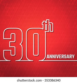 Vector Illustration of 30th Anniversary Outline for Design, Website, Background, Banner. Jubilee silhouette Element Template for greeting card