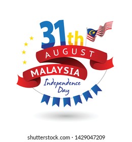 Vector illustration of 31 AUGUST HAPPY INDEPENDENCE DAY and Malaysia flag