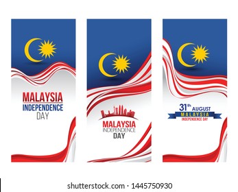 Vector illustration of 31 AUGUST HAPPY INDEPENDENCE DAY and Malaysia flag