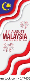 Vector illustration of 31 AUGUST HAPPY INDEPENDENCE DAY and Malaysia flag