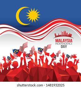 Berkibar bendera malaysia Cara Melukis