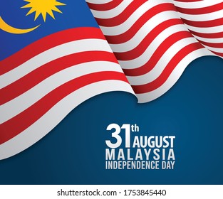 Ilustración vectorial del 31 de AGOSTO FELIZ DÍA DE LA INDEPENDENCIA y bandera de Malasia