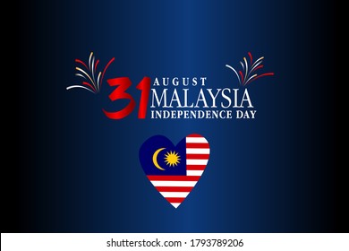 Vector illustration of 31 AUGUST MALAYSIA INDEPENDENCE DAY and Malaysia flag