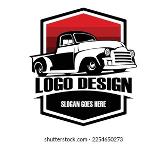 vector illustration of 3100 truck silhouette. Best for logo, badge, emblem, icon, design sticker, trucking industry. available in eps 10. svg