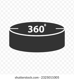 Vector illustration of 360 degree view icon in dark color and transparent background(PNG).