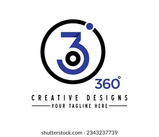 Vector illustration of 360 degree view icon 360 LOGO