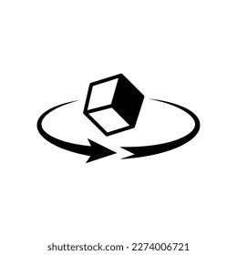 Vector Illustration 360 degrees. The display mark icon can be rotated 360 degrees.