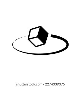 Ilustración vectorial 360 grados. El icono de la marca de visualización se puede girar 360 grados.