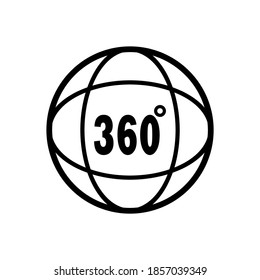 Vector illustration of 360 Degrees icon  on a white background