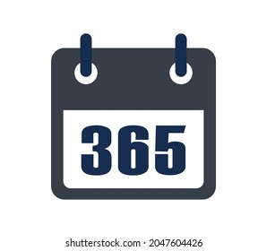 Vector illustration of 365 days icon on white background.