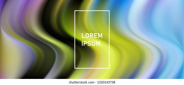 Vector Illustration of 3d Abstract Background with Colorful Wave Shapes and Trendy Creative Design. Beautiful Fluid Interweaving and Bright Liquid.