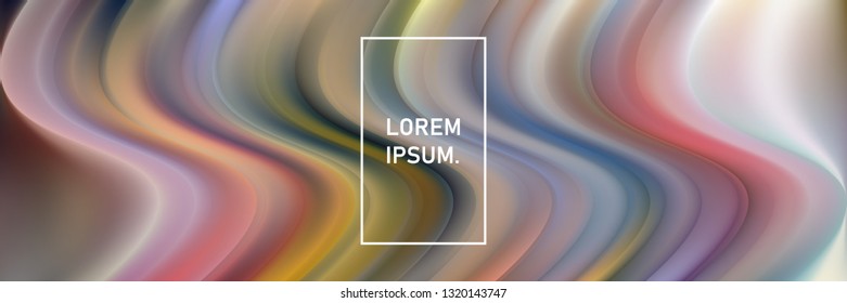 Vector Illustration of 3d Abstract Background with Colorful Wave Shapes and Trendy Creative Design. Beautiful Fluid Interweaving and Bright Liquid.