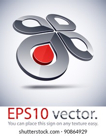 Vector illustration of 3D abstract business symbol.