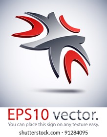 Ilustración vectorial del símbolo comercial abstracto 3D.