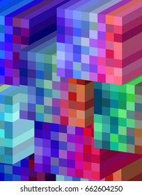 Vector Illustration of 3D Abstract Colorful Cubical Modern Design
